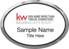 (image for) Keller Williams Realty Logo 4 Silver Oval Executive White Badge