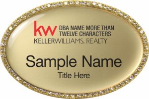 (image for) Keller Williams Realty Logo 4 Gold Oval Beyond Bling Gold Badge