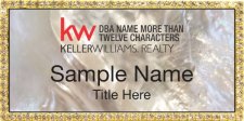 (image for) Keller Williams Realty Logo 4 Gold Bling White Pearl Badge