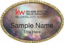 (image for) Keller Williams Realty Logo 4 Gold Oval Beyond Bling Black Pearl Badge