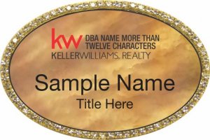 (image for) Keller Williams Realty Logo 4 Gold Oval Beyond Bling Gold Pearl Badge