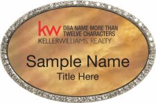 (image for) Keller Williams Realty Logo 4 Silver Oval Bling Gold Pearl Badge