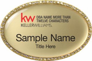 (image for) Keller Williams Realty Logo 5 Gold Oval Beyond Bling Gold Badge