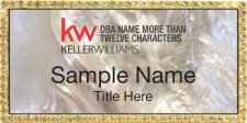 (image for) Keller Williams Realty Logo 5 Gold Bling White Pearl Badge