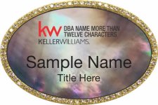 (image for) Keller Williams Realty Logo 5 Gold Oval Beyond Bling Black Pearl Badge