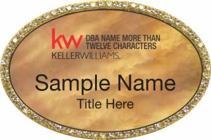 (image for) Keller Williams Realty Logo 5 Gold Oval Beyond Bling Gold Pearl Badge