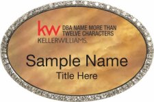 (image for) Keller Williams Realty Logo 5 Silver Oval Bling Gold Pearl Badge