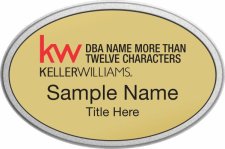 (image for) Keller Williams Realty Logo 5 Silver Oval Pebbled Prestige Gold Badge