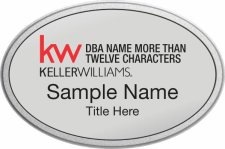(image for) Keller Williams Realty Logo 5 Silver Oval Pebbled Prestige Silver Badge
