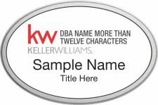 (image for) Keller Williams Realty Logo 5 Silver Oval Pebbled Prestige White Badge