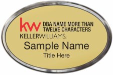 (image for) Keller Williams Realty Logo 5 Silver Oval Polished Prestige Gold Badge
