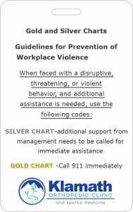 (image for) Klamath Orthopedic Clinic Gold and Silver Charts