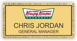 (image for) Krispy Kreme Color Logo Gold Bling Badge