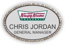 (image for) Krispy Kreme Color Logo Oval Silver Bling Badge