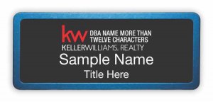 (image for) Keller Williams Realty Logo 4 Prestige Blue Anodized Black Badge