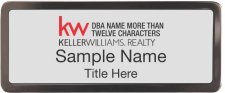 (image for) Keller Williams Realty Logo 4 Black Chrome Silver Badge