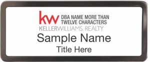 (image for) Keller Williams Realty Logo 4 Black Chrome White Badge