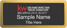 (image for) Keller Williams Realty Logo 4 Prestige Gold Anodized Black Badge