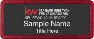 (image for) Keller Williams Realty Logo 4 Prestige Red Anodized Black Badge