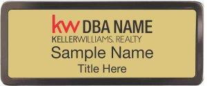 (image for) Keller Williams Realty Logo 3 Black Chrome Gold Badge