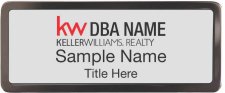 (image for) Keller Williams Realty Logo 3 Black Chrome Silver Badge