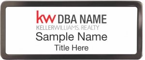 (image for) Keller Williams Realty Logo 3 Black Chrome White Badge