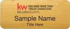 (image for) Keller Williams Realty Logo 5 Bamboo Wood Badge