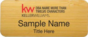 (image for) Keller Williams Realty Logo 5 Bamboo Wood Badge