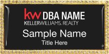 (image for) Keller Williams Realty Logo 3 Gold Bling Black Badge