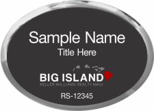 (image for) Keller Williams Big Island Oval Executive Silver Badge with Black Insert