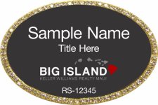 (image for) Keller Williams Big Island Oval Bling Gold Badge with Black Insert