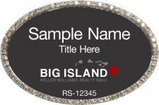 (image for) Keller Williams Big Island Oval Bling Silver Badge with Black Insert