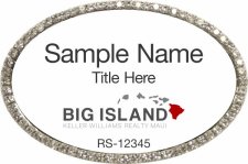 (image for) Keller Williams Big Island Oval Bling Silver Badge with White Insert