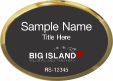 (image for) Keller Williams Big Island Oval Executive Gold Badge with Black Insert