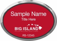 (image for) Keller Williams Big Island Oval Executive Silver Badge with Red Insert