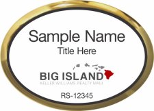 (image for) Keller Williams Big Island Oval Executive Gold Badge with White Insert