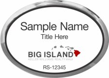 (image for) Keller Williams Big Island Oval Executive Silver Badge with White Insert