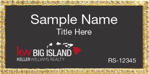 (image for) Keller Williams Big Island Logo B Bling Gold Badge with Black Insert