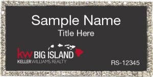 (image for) Keller Williams Big Island Logo B Bling Silver Badge with Black Insert