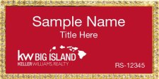 (image for) Keller Williams Big Island Logo B Bling Gold Badge with Red Insert