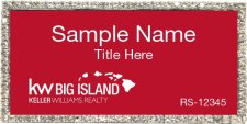 (image for) Keller Williams Big Island Logo B Bling Silver Badge with Red Insert