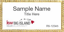 (image for) Keller Williams Big Island Logo B Bling Gold Badge with White Insert