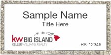 (image for) Keller Williams Big Island Logo B Bling Silver Badge with White Insert