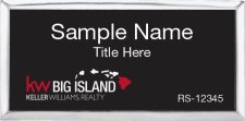 (image for) Keller Williams Big Island Logo B Executive Silver Badge with Black Insert