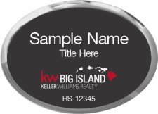 (image for) Keller Williams Big Island Logo B Oval Executive Silver Badge with Black Insert