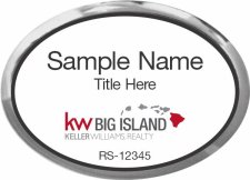 (image for) Keller Williams Big Island Logo B Oval Executive Silver Badge with White Insert