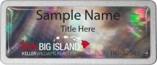 (image for) Keller Williams Big Island Logo B Black Mother of Pearl Pebbled Badge