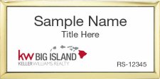 (image for) Keller Williams Big Island Logo B Executive Gold Badge with White Insert