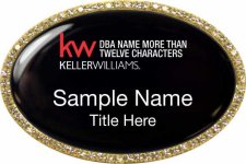 (image for) Keller Williams Realty Logo 5 Gold Oval Bling Black Badge