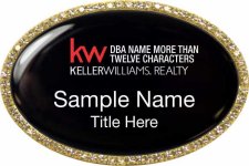 (image for) Keller Williams Realty Logo 4 Gold Oval Beyond Bling Black Badge